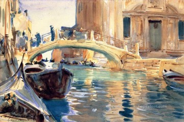  Venice Works - Ponte San Giuseppe di Castello Venice John Singer Sargent watercolor